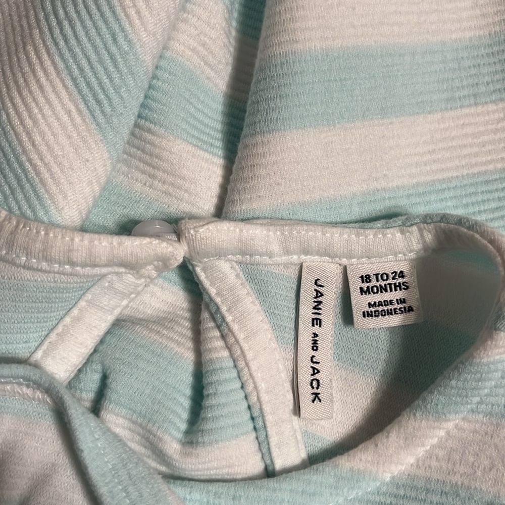 JANIE AND JACK Striped Sleeveless Dress in Blue and White - Picture 3 of 7
